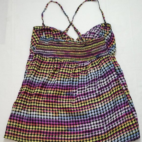 Valcom multicolor polka dots strappy tank cami - Picture 2 of 9